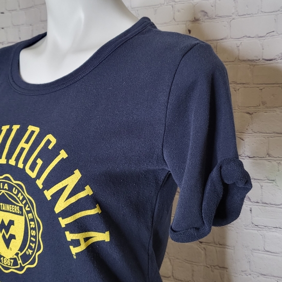 WVU West Virginia University Mountaineers College Terry Cloth Shirt Size M - Picture 2 of 7